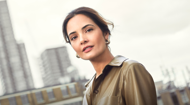 Woman showing her natural looking smile